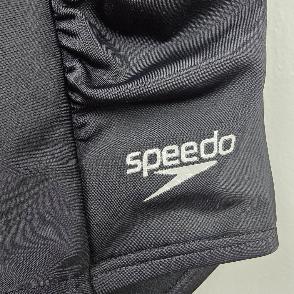 Speedo Tank One-Piece Swimsuit Shirred Side Panels Black Womens Size M Swimming - Picture 4 of 14